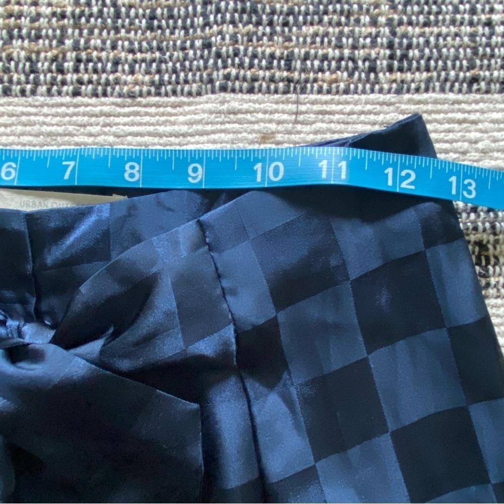 Urban Outfitters Blue Checkered Satin High Waisted Wide Leg Pants 0 - Picture 11 of 16